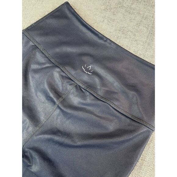 Beyond Yoga Pants - Beyond Yoga Leggings Womens (S) Navy Blue Leatherette High Waisted Midi